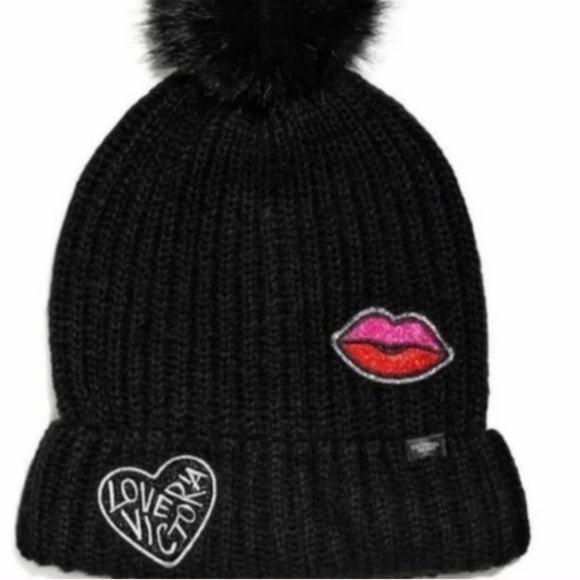 BRAND NEW! Victoria’s Secret black winter beanie! - Picture 2 of 2